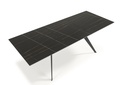 15758 TABLE RECTANGLE ,EXT,LULA CERAMIQUE NOIR DOREE/PIED NOIR 160/220X90X76