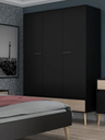 CHAMBRE AALBORG  COMPLETE 1 LIT 140X190 + 2 CHEVETS +1 ARMOIR 3 PORTES + 1 COMMODE 3 TIROIRS