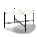 TABLE BASSE KENDALL 84CM VERRE MARBRE BLANC