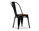 Chaise en metal noir mate avec assise en bois 36x45xh84cm