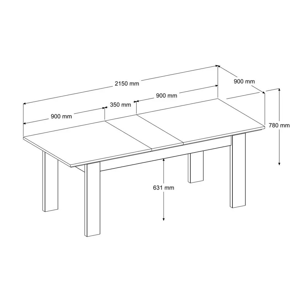 Table Extensible LEIKO avec Rallonge L180-215 cm