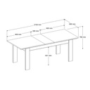 Table Extensible LEIKO avec Rallonge L180-215 cm