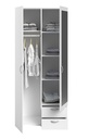 ARMOIRE DAILY 2PORTES + 2TIROIRS BLANC HOME : L81 x H185 x P51