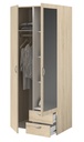 ARMOIRE DAILY 2PORTES + 2TIROIRS CHENE SONOMA : L81 x H185 x P51