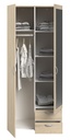 ARMOIRE DAILY 2PORTES + 2TIROIRS CHENE SONOMA : L81 x H185 x P51