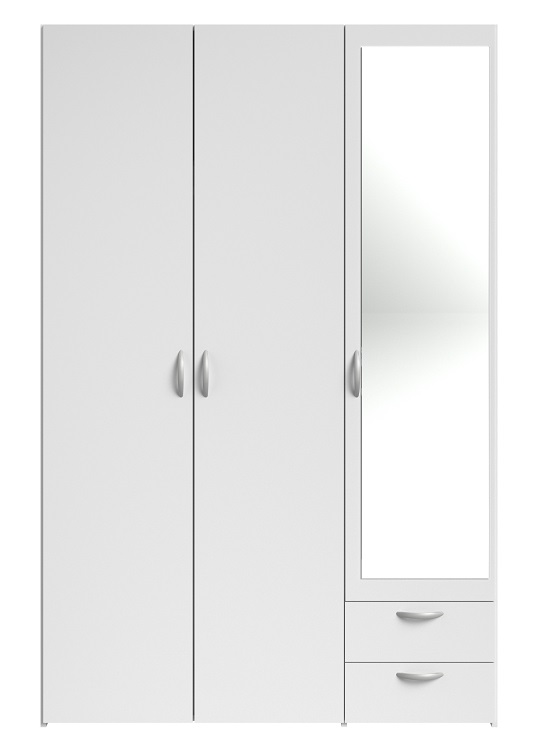 ARMOIRE DAILY 3PORTES + 2TIROIRS BLANC HOME  L120 x H185 x P51