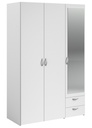 ARMOIRE DAILY 3PORTES + 2TIROIRS BLANC HOME  L120 x H185 x P51