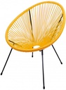 Le "Cabana" Fauteuil resine jaune moutarde 4 pieds d72cm h88cm