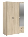 ARMOIRE DE RANGEMENT DAILY2 - 3PORTES + 2TIROIRS CHENE SONOMA  L120 x H185 x P51