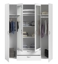 ARMOIRE DE RANGEMENT DAILY2 - 4PORTES + 2TIROIRS BLANC HOME  L160 x H185 x P51