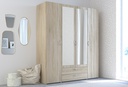 ARMOIRE DE RANGEMENT DAILY 4PORTES + 2TIROIRS CHENE SONOMA  L160 x H185 x P51