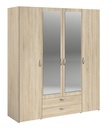 ARMOIRE DE RANGEMENT DAILY 4PORTES + 2TIROIRS CHENE SONOMA  L160 x H185 x P51