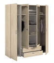 ARMOIRE DE RANGEMENT DAILY 4PORTES + 2TIROIRS CHENE SONOMA  L160 x H185 x P51