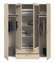 ARMOIRE DE RANGEMENT DAILY 4PORTES + 2TIROIRS CHENE SONOMA  L160 x H185 x P51