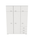 ARMOIRE GALAXY 6PORTES + 3TIROIRS BLANC : L146 x H203 x P55