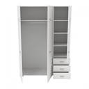 ARMOIRE GALAXY 6PORTES + 3TIROIRS BLANC : L146 x H203 x P55