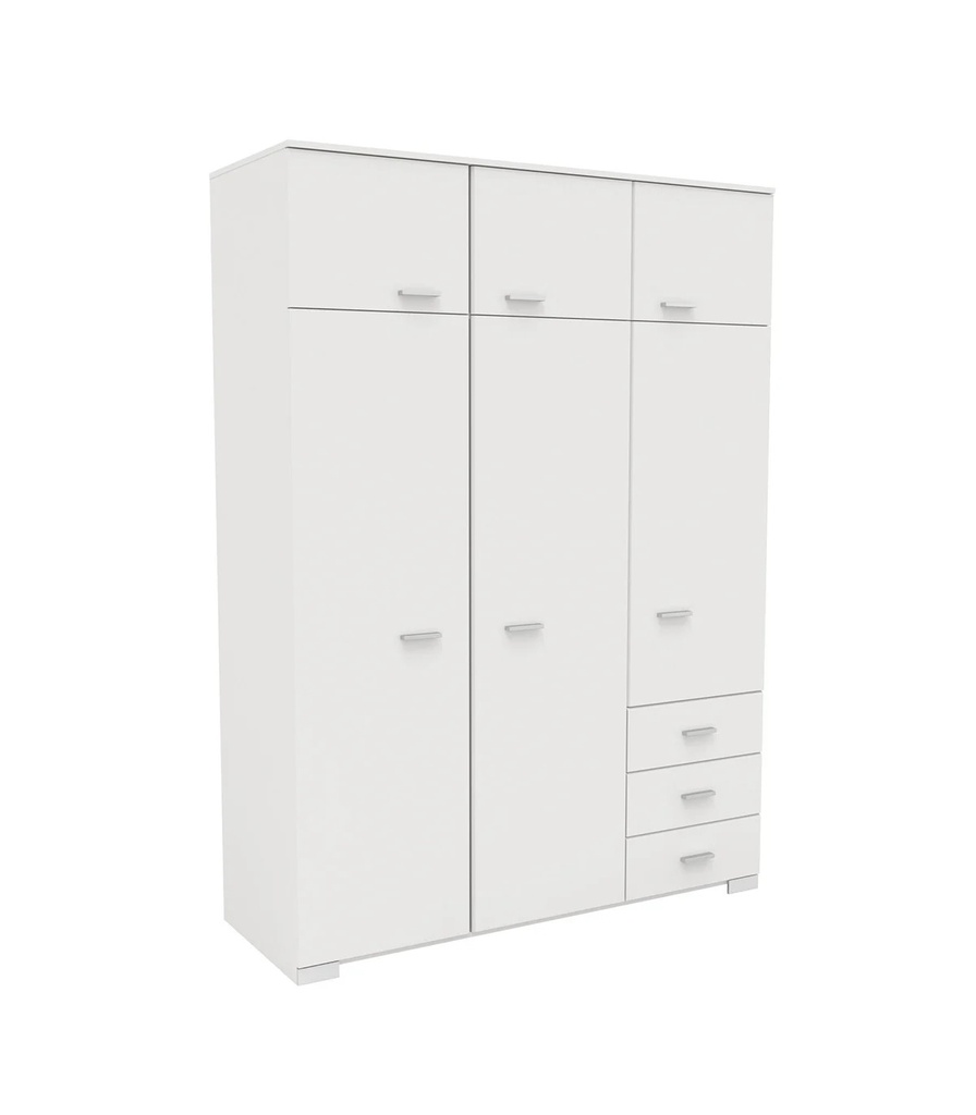 ARMOIRE GALAXY 6PORTES + 3TIROIRS BLANC : L146 x H203 x P55