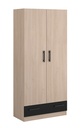 ARMOIRE ORLANDO 2PORTES + 1TIROIRS CH BR BLACK  L78 x H170 x P38