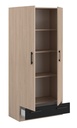 ARMOIRE ORLANDO 2PORTES + 1TIROIRS CH BR BLACK  L78 x H170 x P38