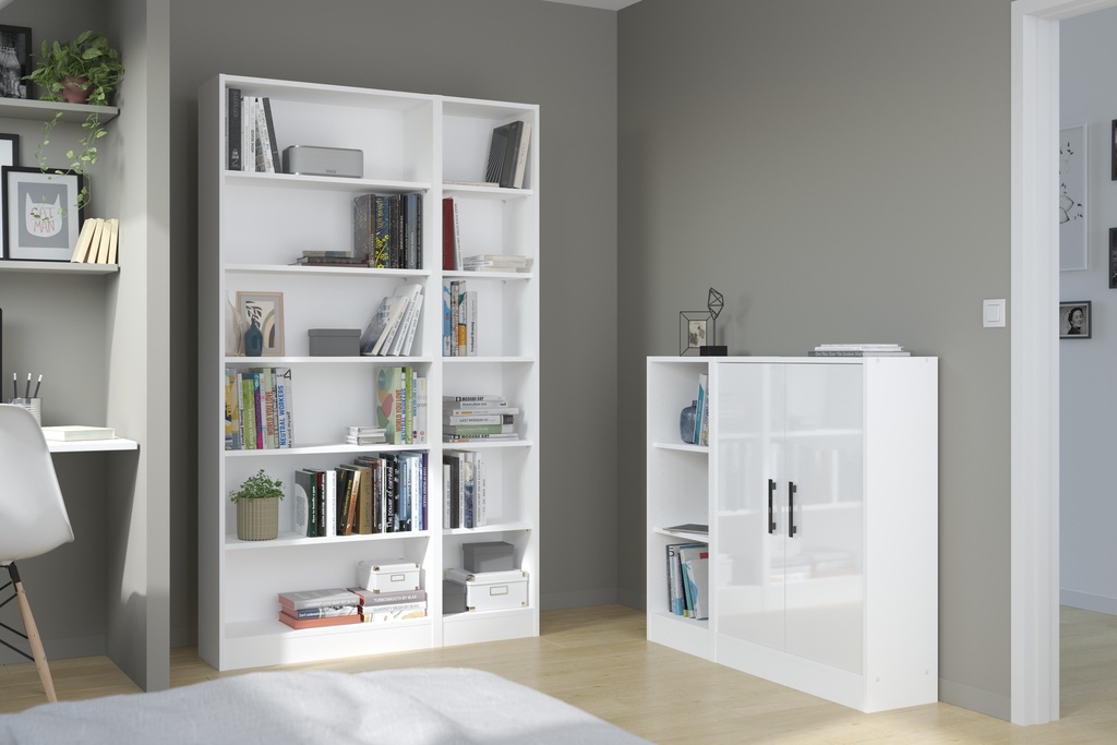 BIBLIOTHEQUE MAYENCE BLANC HOME L. : 79 cm - H. : 198 cm - P. : 28 cm