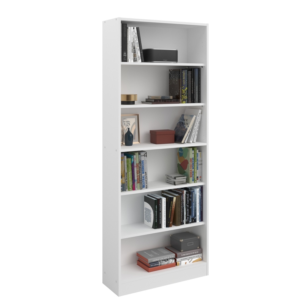 BIBLIOTHEQUE MAYENCE BLANC HOME L. : 79 cm - H. : 198 cm - P. : 28 cm