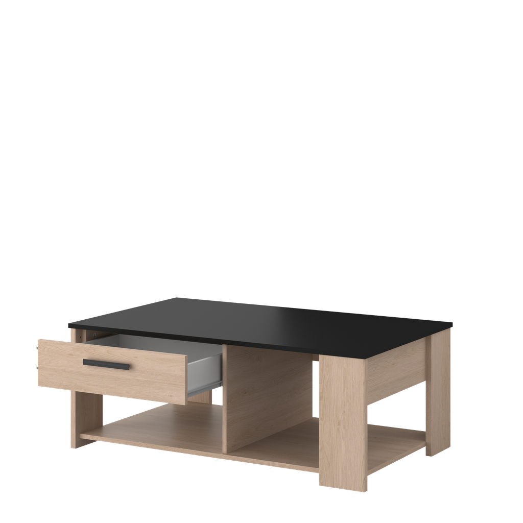 TABLE BASSE HELMA CH BROOKLYN / BLACK : L110 x H42 x P 66 cm