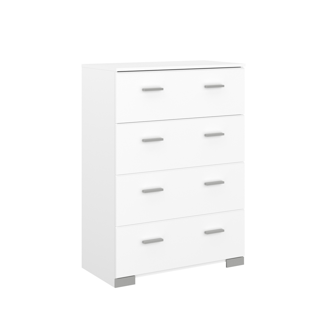 COMMODE GALAXY 4 TIROIRS BLANC : L77 x H106 x P40