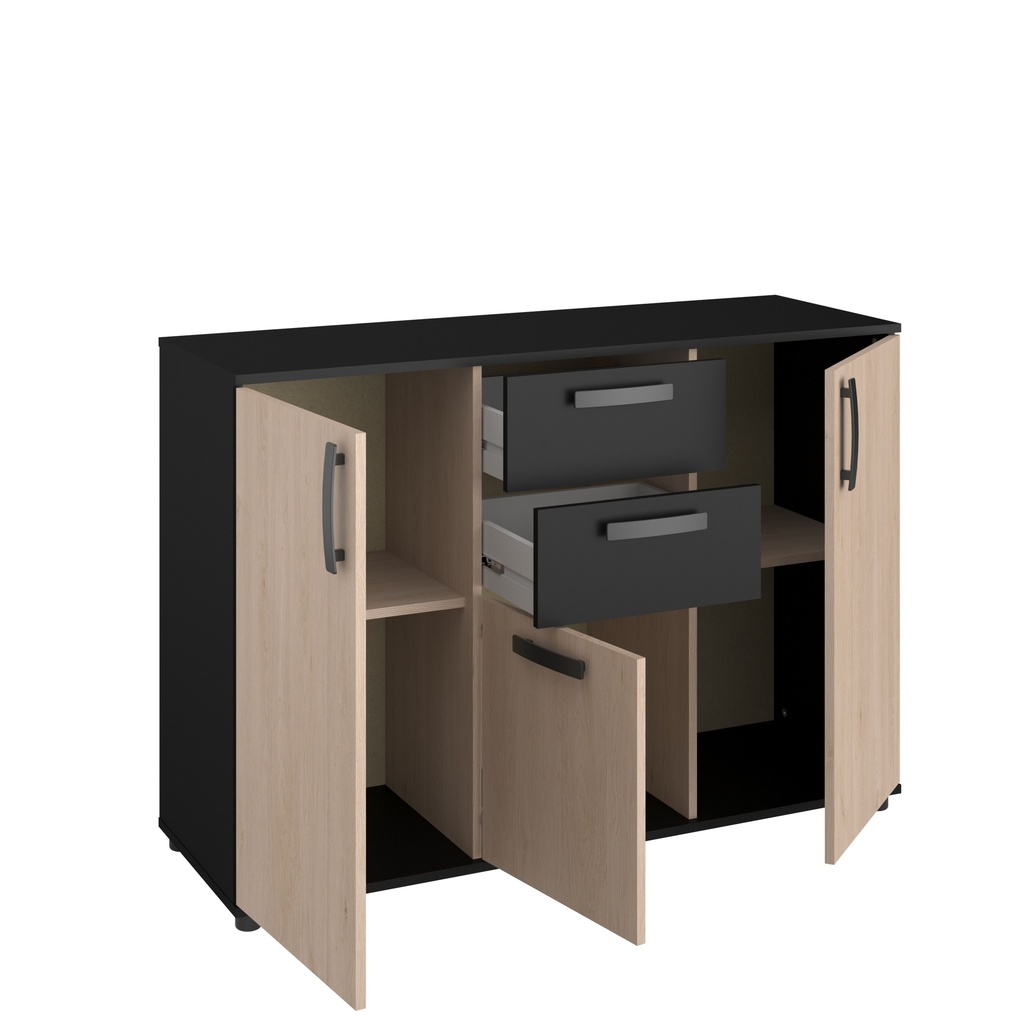 ENFILADE CELEST 3PORTES + 2TIROIRS CH BROOK BLAC : L118 x H83 x P40cm