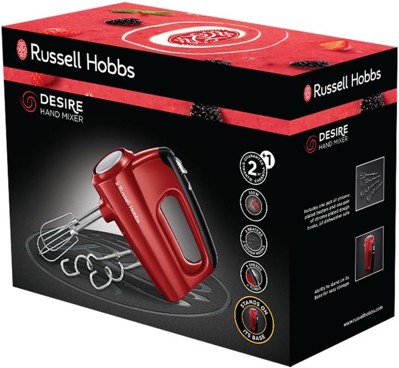 BATTEUR DESIRE 5V 2 FOUETS/2 CROCHETS PETRIN 380W - RUSSELL HOBBS