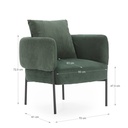 17812 FAUTEUIL ARUNI TISSU VERT 78X75X48/73