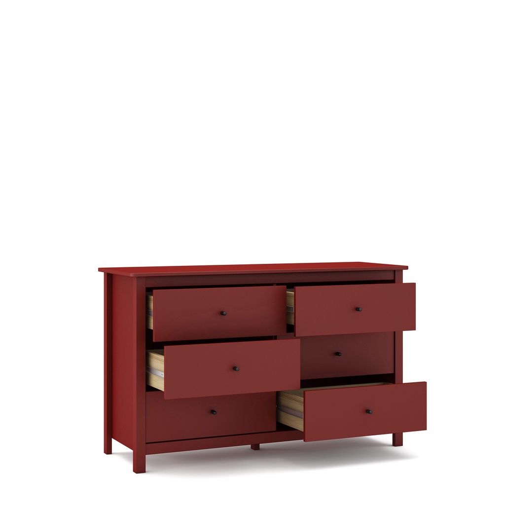 16504 COMMODE MISTI 6T BORDEAUX 130X45X80 PIN BORDEAUX