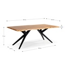 TABLE RETANGLE MUDRI 200CM ACACIA PIEDS EN METAL 200X100X76 BOIS D'ACCACIA,PIEDS METAL