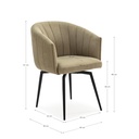 FAUTEUIL PIVOTANT ENKA TISSU VERT 61X60X49/68/81