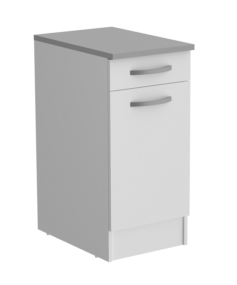 EKO BLANC MEUBLE BAS B40 1TIROIR+1PORTE L.40 H.86 P.60 cm