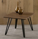 TABLE DE COIN CANDI 60X60CM CHENE PIED METAL NOIR