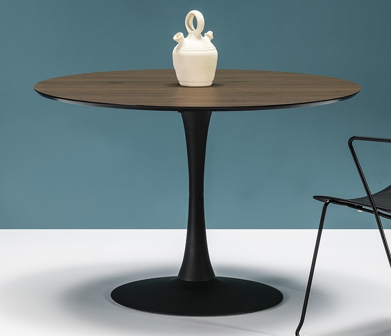 TABLE RONDE ODA 110CM NOIR/NOYER