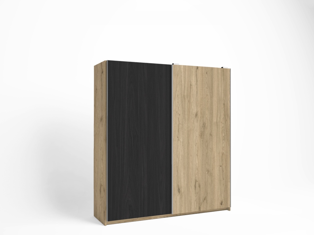 ARMOIRE 2 PORTES COULISSANTS NATUREL/BOCAMINA l.182cm x P.56cm x H.200cm