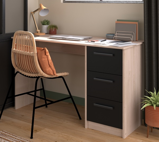 BUREAU INFINITY CH BRO BLK : L121 x H74 x P55