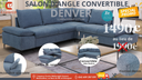 DENVER ANGLE CV/REV COFFRE -  DENIM 14 (260X227X89 )