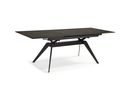 15758 TABLE RECTANGLE ,EXT,LULA CERAMIQUE NOIR DOREE/PIED NOIR 160/220X90X76