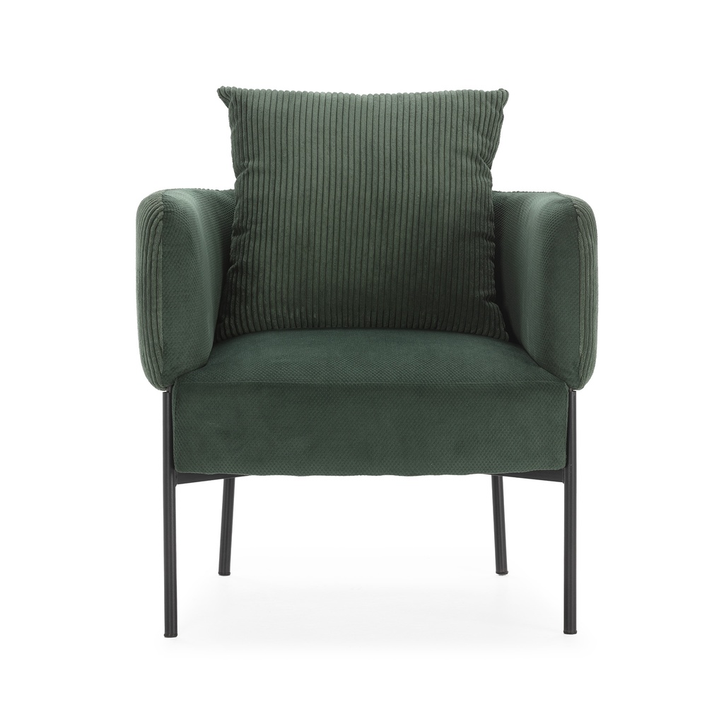 FAUTEUIL ARUNI TISSU VERT 78X75X48/73