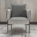 FAUTEUIL ARUNI TISSU/VELOURS GRIS CLAIR