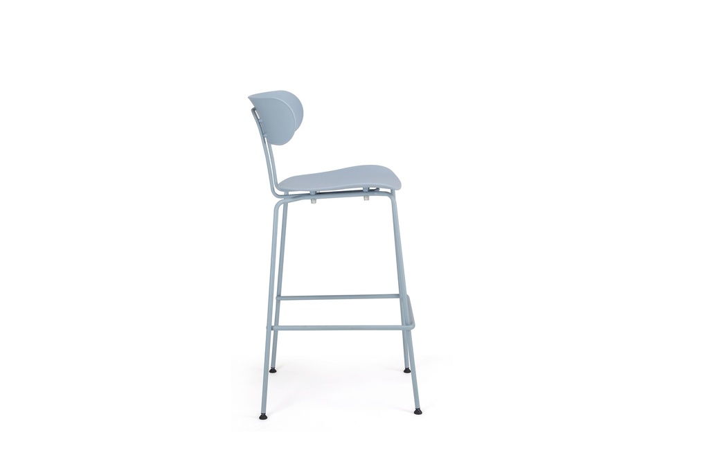 TABOURET DE BAR FOX BLEU  43X55X79/108  POLYPROPYLENE ET PIEDS BLEU EN METAL