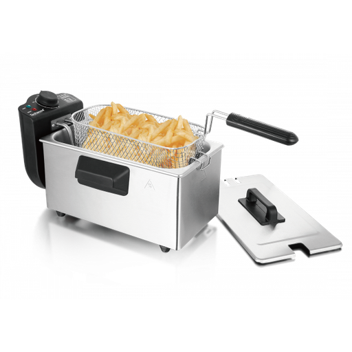 [TFR-304] FRITEUSE INOX 3L BAC AMOVIBLEPAROIS FROIDES TECHWOOD