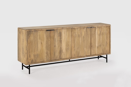 [16579] 16579 BUFFET MUNDRA 4P 190CM BOIS DE MANGUIER NATUREL,PIEDS METAL 190X40X85