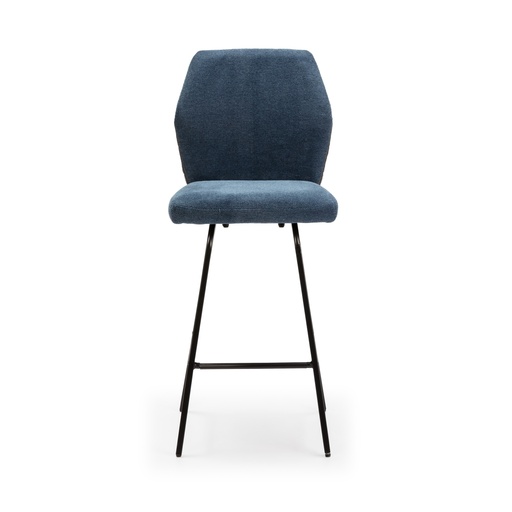 [15946] TABOURET BEI 65CM TISSU BLEU 43X53X65/97